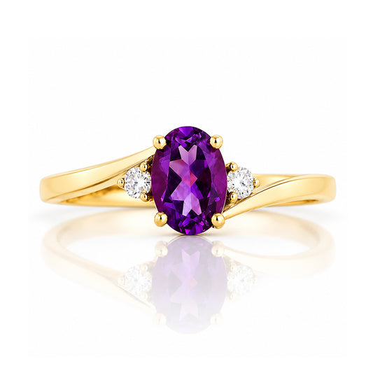 Georgie, Amethyst and Diamond Ring - Victoria's Jewellery