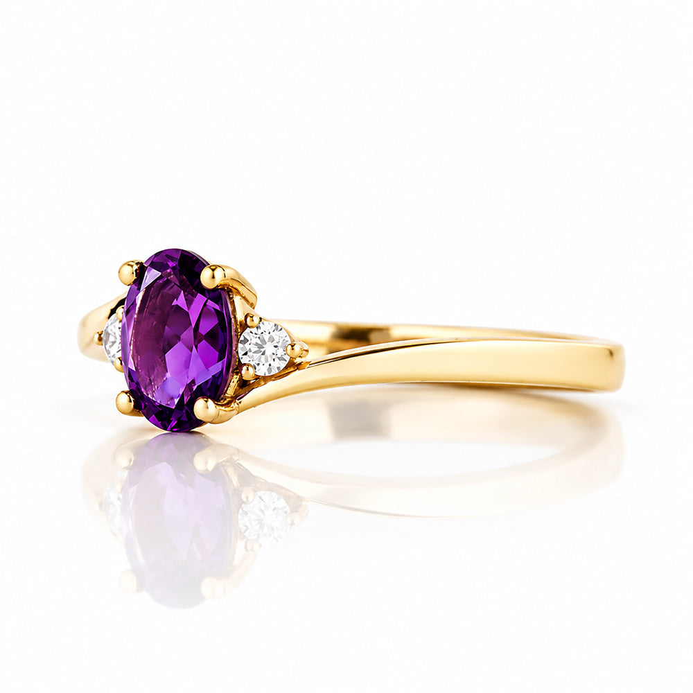 Georgie, Amethyst and Diamond Ring - Victoria's Jewellery