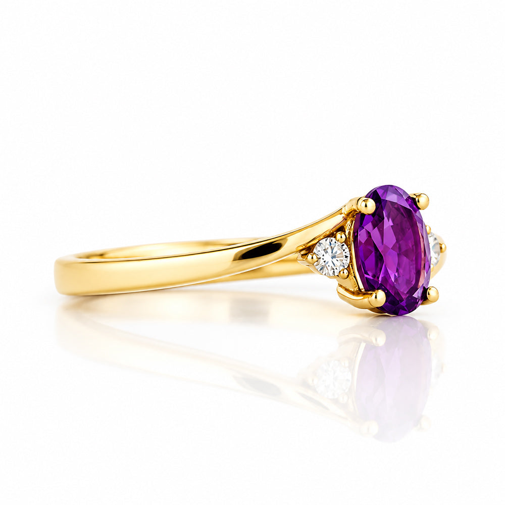 Georgie, Amethyst and Diamond Ring - Victoria's Jewellery