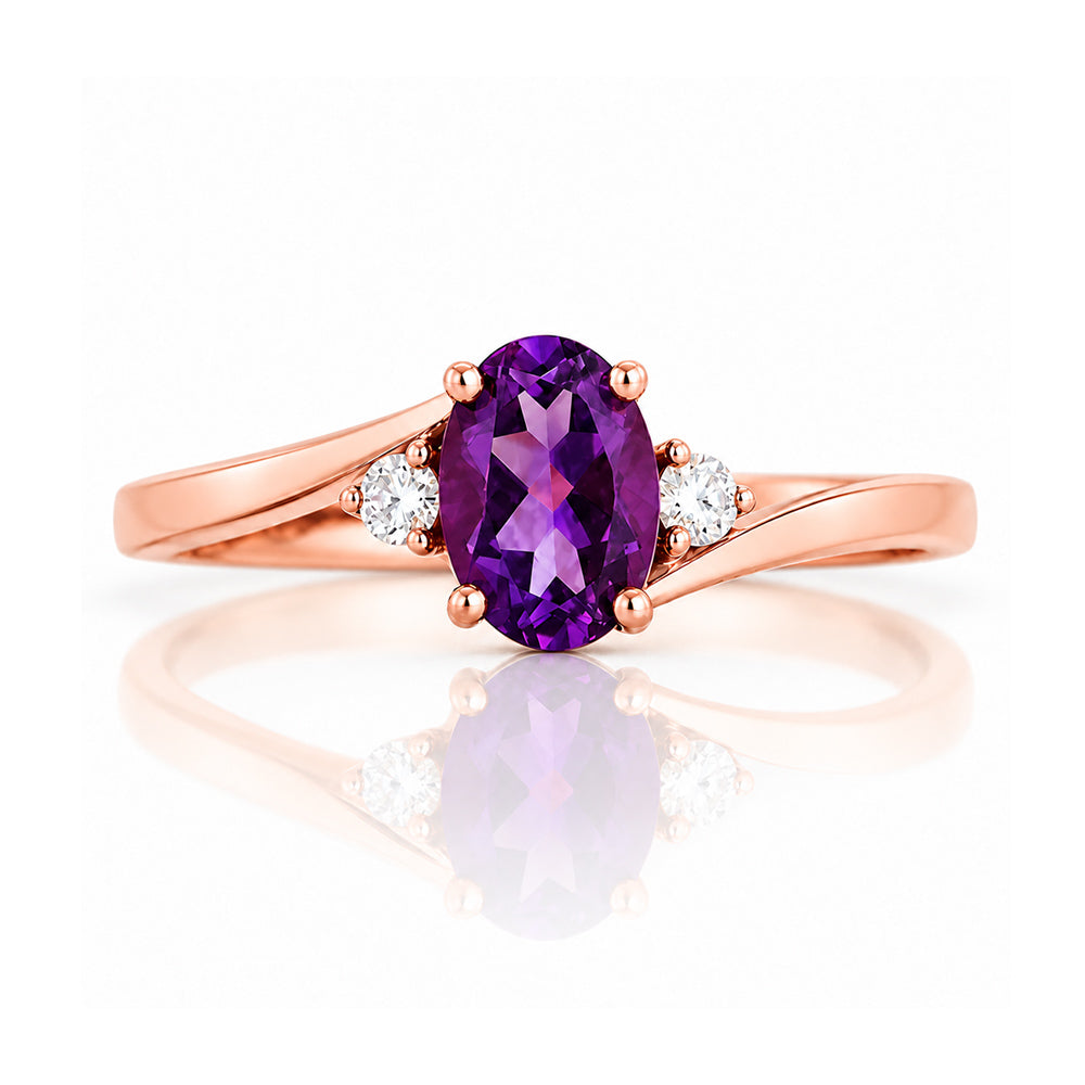 Georgie, Amethyst and Diamond Ring - Victoria's Jewellery