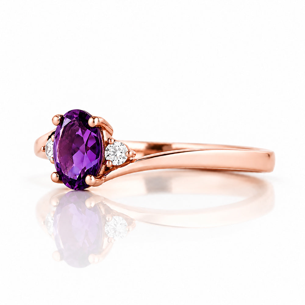 Georgie, Amethyst and Diamond Ring - Victoria's Jewellery