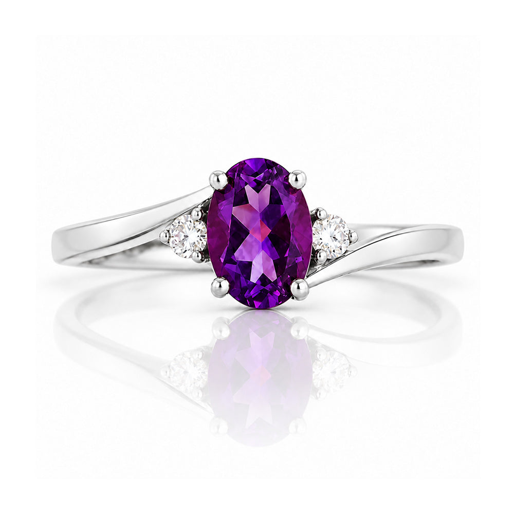 Georgie, Amethyst and Diamond Ring - Victoria's Jewellery