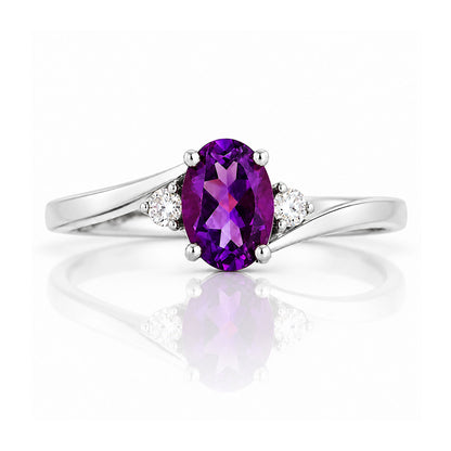 Georgie, Amethyst and Diamond Ring - Victoria's Jewellery