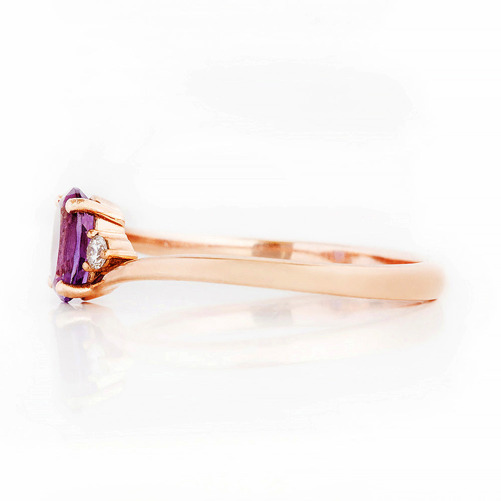 Georgie, an Amethyst and Diamond Trilogy Ring