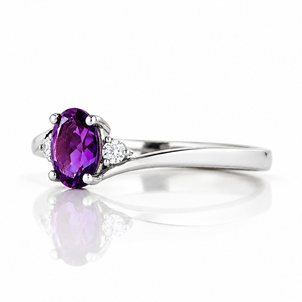Georgie, Amethyst and Diamond Ring - Victoria's Jewellery