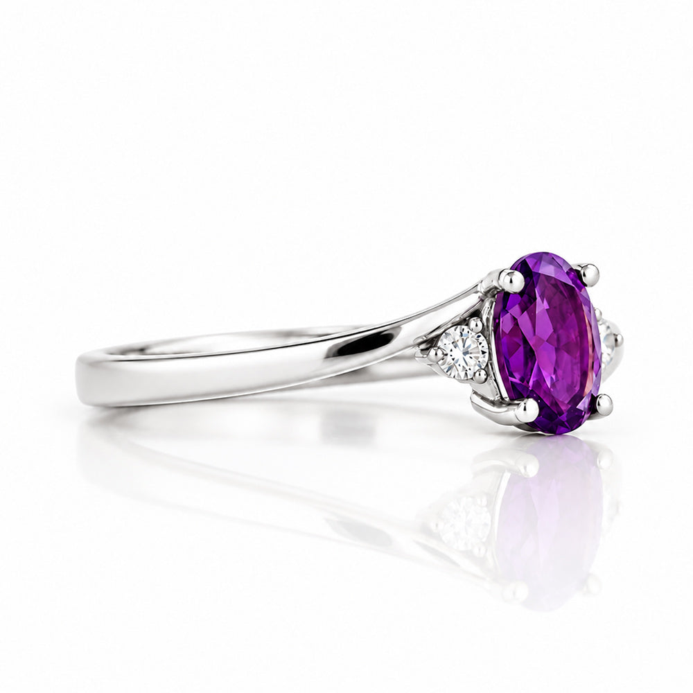 Georgie, Amethyst and Diamond Ring - Victoria's Jewellery
