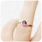 Oval cut Amethyst and Diamond Trilogy Engagement Ring in Rose Gold - Victoria's Jewellery