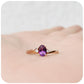 Oval cut Amethyst and Diamond Trilogy Engagement Ring in Rose Gold - Victoria's Jewellery