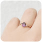 Oval cut Amethyst and Diamond Trilogy Engagement Ring in Rose Gold - Victoria's Jewellery