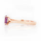 Oval cut Amethyst and Diamond Trilogy Engagement Ring in Rose Gold - Victoria's Jewellery