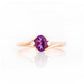 Oval cut Amethyst and Diamond Trilogy Engagement Ring in Rose Gold - Victoria's Jewellery