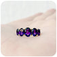 Oval cut Amethyst half eternity Anniversary Ring in Yellow Gold - Victoria's Jewellery