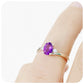 Oval cut Amethyst and Diamond Trilogy Engagement Ring in White Gold - Victoria's Jewellery