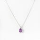 Luna, an Oval cut Amethyst Necklace - 8x6mm