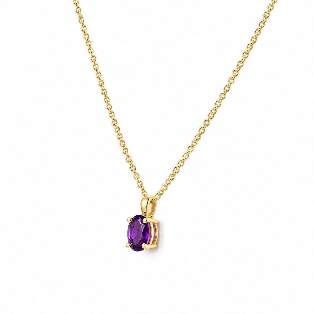 Luna, Oval cut Amethyst Pendant - 7x5mm - Victoria's Jewellery