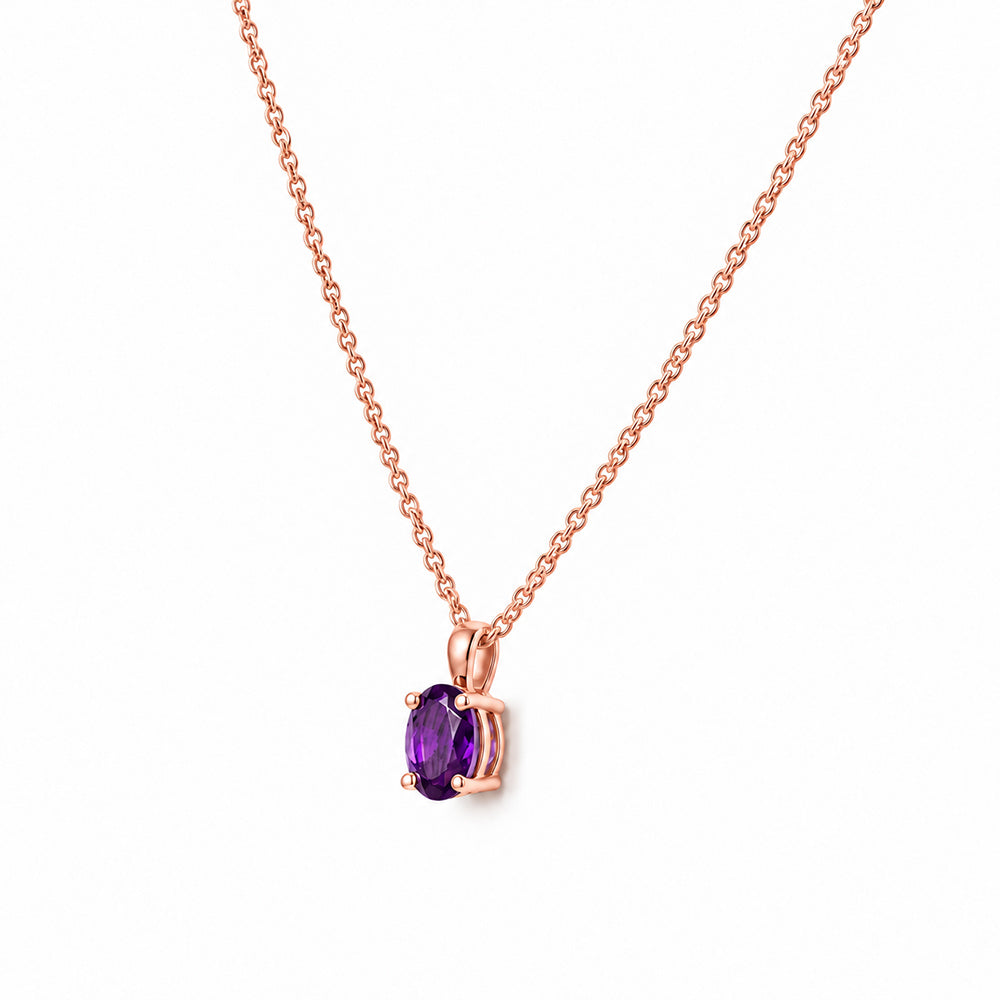 Luna, Oval cut Amethyst Pendant - 7x5mm - Victoria's Jewellery