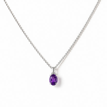 Luna, Oval cut Amethyst Pendant - 7x5mm - Victoria's Jewellery