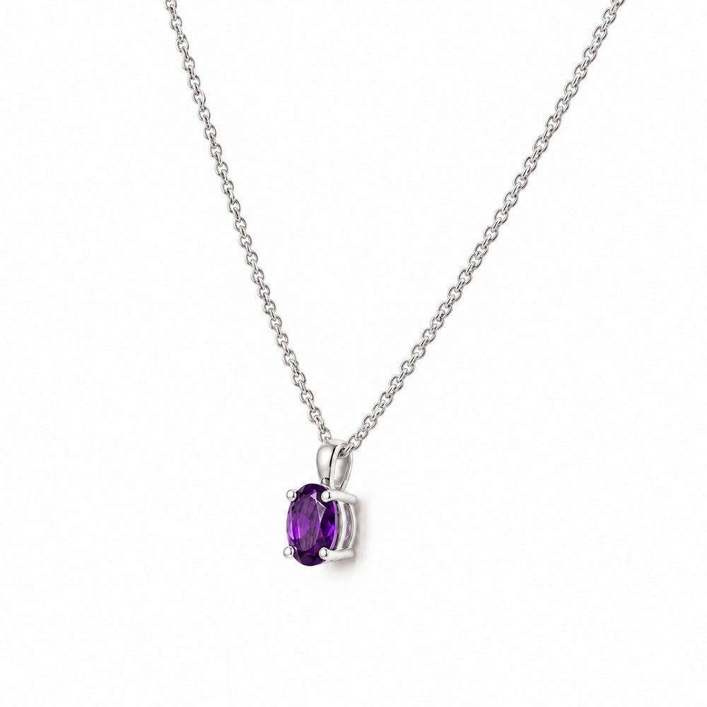 Luna, Oval cut Amethyst Pendant - 7x5mm - Victoria's Jewellery