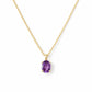 Luna, Oval cut Amethyst Pendant - 8x6mm