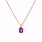 Luna, Oval cut Amethyst Pendant - 8x6mm