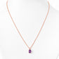 Luna, Oval cut Amethyst Pendant - 8x6mm