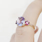 Oval cut Pink Amethyst and Rhodolite Trilogy Anniversary Ring - Victoria's Jewellery