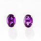 Luna, Oval cut Amethyst Stud Earring - 7x5mm - Victoria's Jewellery