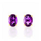Luna, Oval cut Amethyst Stud Earring - 7x5mm - Victoria's Jewellery