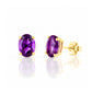 Luna, Oval cut Amethyst Stud Earring - 7x5mm - Victoria's Jewellery