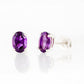 Luna, Oval cut Amethyst Stud Earring - 7x5mm - Victoria's Jewellery