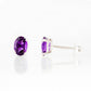 Luna, Oval cut Amethyst Stud Earring - 7x5mm - Victoria's Jewellery