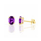 Luna, Oval cut Amethyst Stud Earring - 7x5mm - Victoria's Jewellery