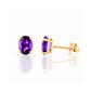 Luna, Oval cut Amethyst Stud Earring - 7x5mm - Victoria's Jewellery
