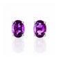 Luna, Oval cut Amethyst Stud Earring - 7x5mm - Victoria's Jewellery