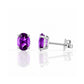 Luna, Oval cut Amethyst Stud Earring - 7x5mm - Victoria's Jewellery
