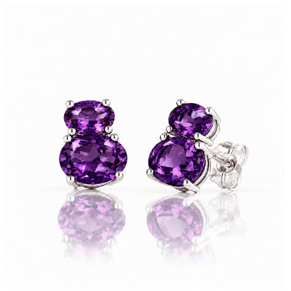 Georgie, Amethyst Stud Earrings