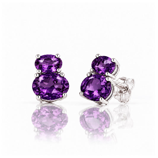 Georgie, Amethyst Stud Earrings