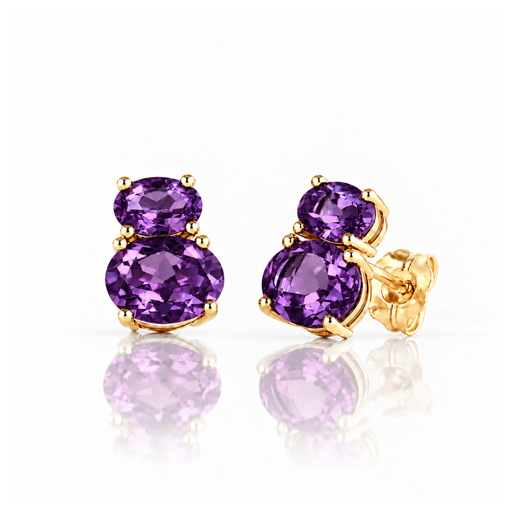 Georgie, Amethyst Stud Earrings