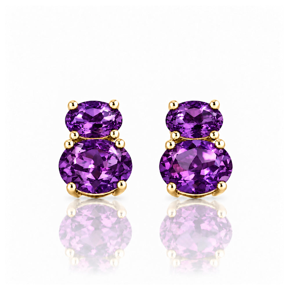 Georgie, Amethyst Stud Earrings