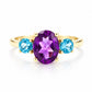 Hallie, Amethyst and Swiss Blue Topaz Trilogy Ring - Victoria's Jewellery