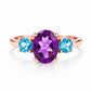 Hallie, Amethyst and Swiss Blue Topaz Trilogy Ring - Victoria's Jewellery