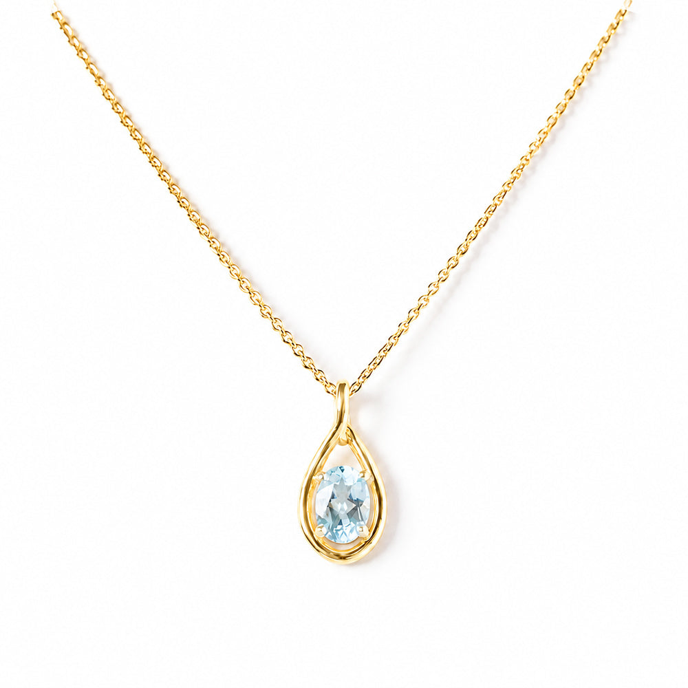 The Infinity Pendant with Aquamarine - Victoria's Jewellery