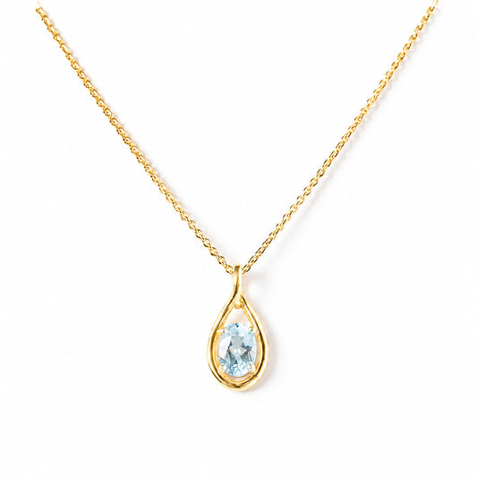 The Infinity Pendant with Aquamarine