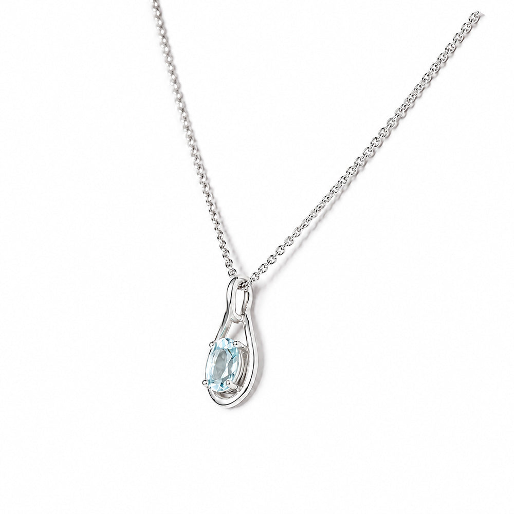 The Infinity Pendant with Aquamarine - Victoria's Jewellery