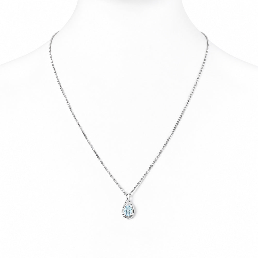 The Infinity Pendant with Aquamarine - Victoria's Jewellery