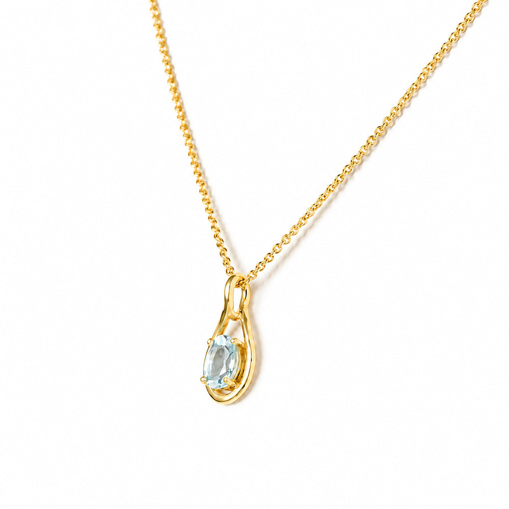 The Infinity Pendant with Aquamarine - Victoria's Jewellery