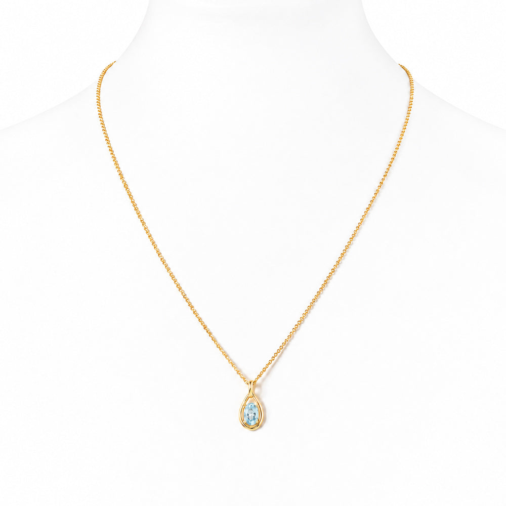 The Infinity Pendant with Aquamarine - Victoria's Jewellery