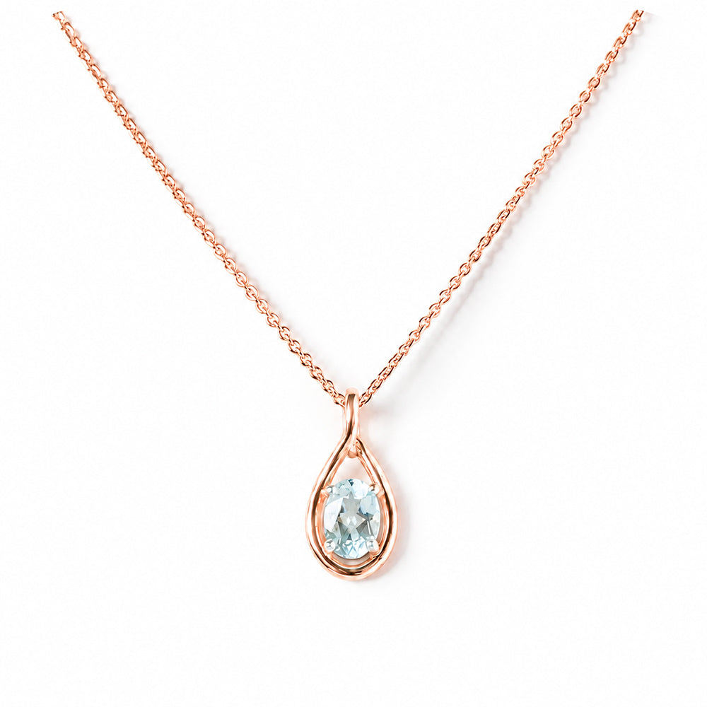 The Infinity Pendant with Aquamarine - Victoria's Jewellery