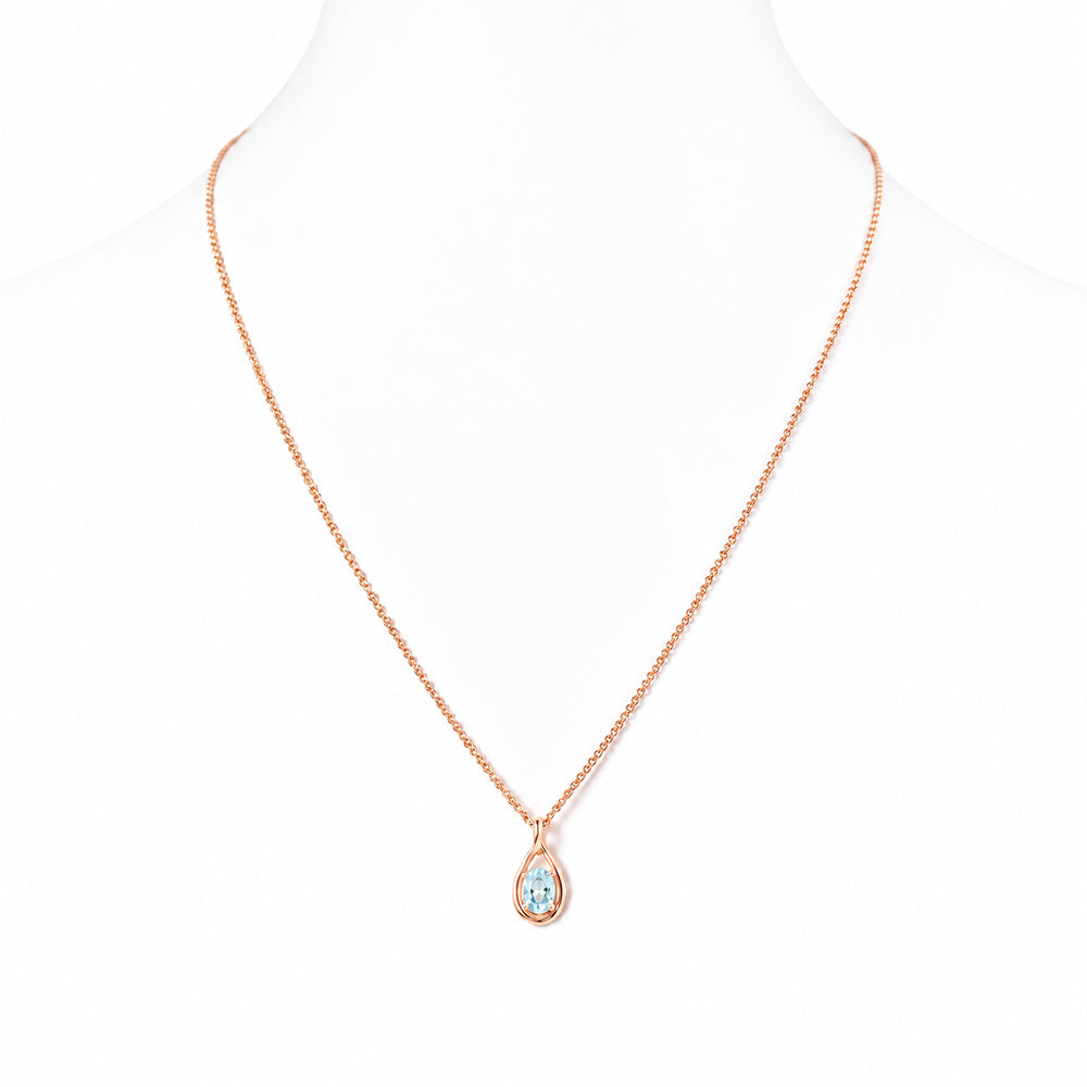 The Infinity Pendant with Aquamarine - Victoria's Jewellery