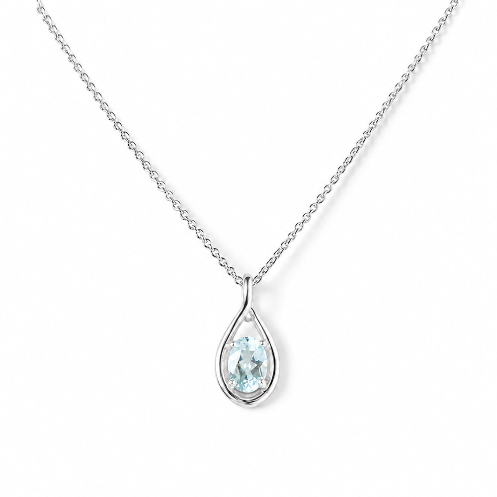 The Infinity Pendant with Aquamarine - Victoria's Jewellery